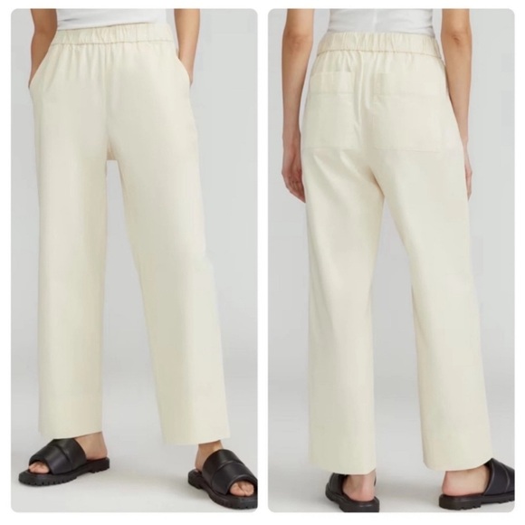 Everlane Pants - Everlane Easy Pant Organic Cotton Women’s 16 Wide Leg High Rise Neutral Cream